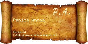 Panics Antos névjegykártya